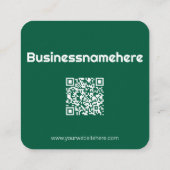 Carte De Visite Carré Code QR Minimal Vert Professionnel (Dos)