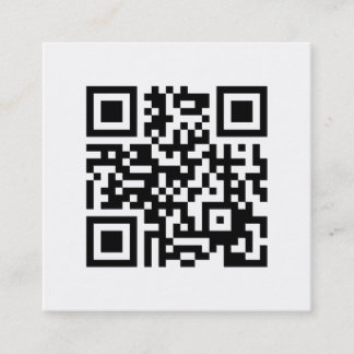 Carte De Visite Carré Code QR minimaliste élégant noir et blanc