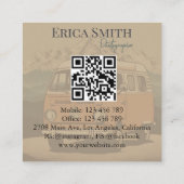 Carte De Visite Carré Code QR minimum créatif retro photographe (Dos)