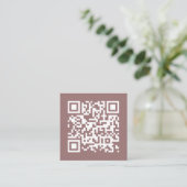 Carte De Visite Carré Code QR moderne Bold Simple Design Blush (Debout devant)