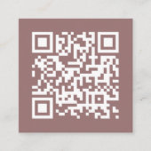 Carte De Visite Carré Code QR moderne Bold Simple Design Blush (Devant)