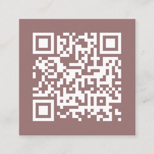 Carte De Visite Carré Code QR moderne Bold Simple Design Blush (Devant)