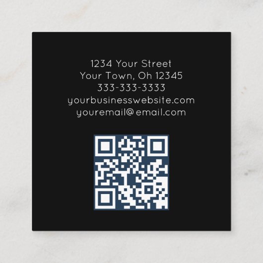 Carte De Visite Carré Code QR moderne Botanical Greenery tendance (Dos)