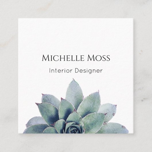 Carte De Visite Carré Code QR moderne Botanical Greenery tendance (Devant)