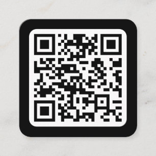 Carte De Visite Carré Code QR moderne éditable Noir Blanc ou Toute Cou