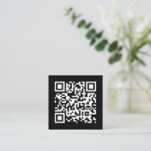 Carte De Visite Carré Code QR moderne gras Simple Élégant (Debout devant)