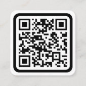 Carte De Visite Carré Code QR moderne modifiable | Blanc noir ou toute c (Devant)