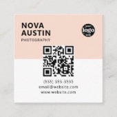 Carte De Visite Carré Code QR moderne personnalisé Bold Minimal Company  (Devant)