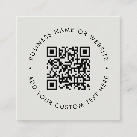 Carte De Visite Carré Code QR | Moderne professionnel Silver Grey (Devant)