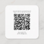 Carte De Visite Carré Code QR moderne simple tendance employé (Dos)