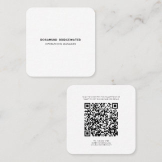 Carte De Visite Carré Code QR moderne simple tendance employé