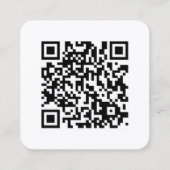 Carte De Visite Carré Code QR Monochrome Noir et Blanc Simple pour Agent (Dos)