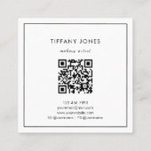 Carte De Visite Carré Code QR Monogramme Abstrait Aquarelle Marron Moder (Dos)