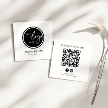 Code QR Noir Blanc Logo Personnalisé Connectez-vou
