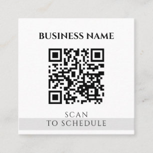 Carte De Visite Carré Code QR noir blanc moderne médias sociaux