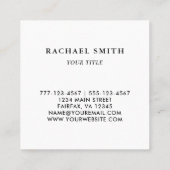 Carte De Visite Carré Code QR noir et blanc (Dos)