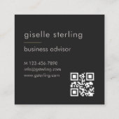 Carte De Visite Carré Code QR noir et blanc de luxe (Dos)