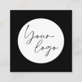 Carte De Visite Carré Code QR noir et blanc en gras social (Devant)