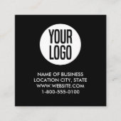 Carte De Visite Carré Code QR noir et blanc moderne (Devant)