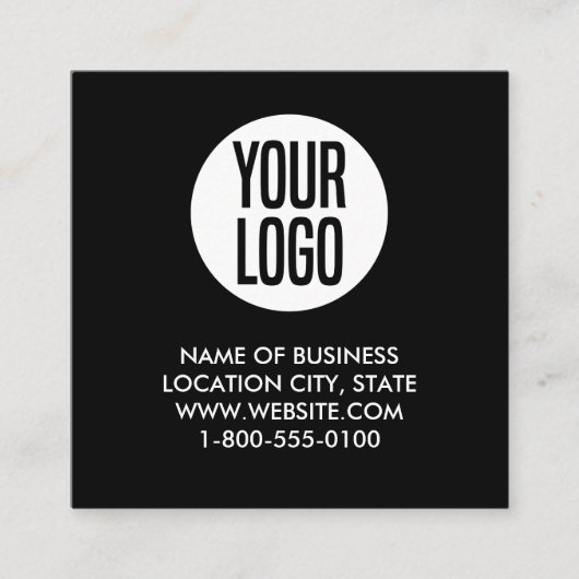 Carte De Visite Carré Code QR noir et blanc moderne (Devant)