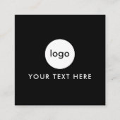 Carte De Visite Carré Code QR noir et blanc moderne Ajouter un logo Mini (Devant)