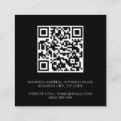 Carte De Visite Carré Code QR noir et blanc unique (Dos)