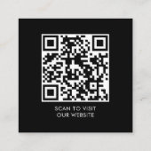 Carte De Visite Carré Code QR noir Logo Minimaliste Professionnel (Dos)
