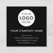 Carte De Visite Carré Code QR noir Logo Minimaliste Professionnel (Devant)