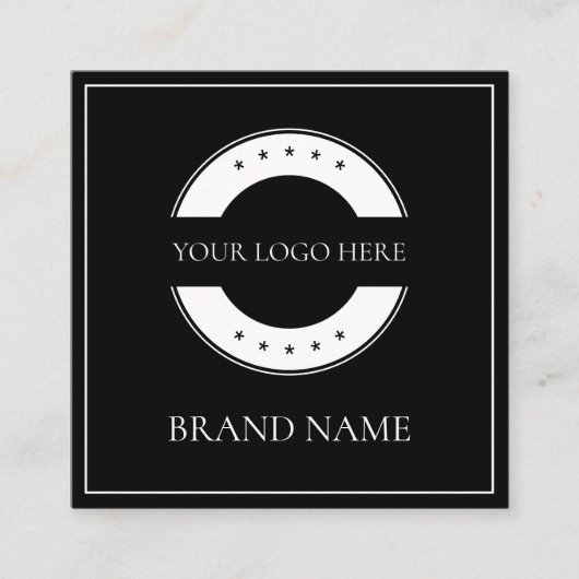 Carte De Visite Carré Code QR noir moderne Scannable Bold Professional (Devant)