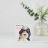 Carte De Visite Carré Code QR numérisable double photo personnalisée (Debout devant)