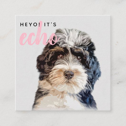 Carte De Visite Carré Code QR numérisable double photo personnalisée (Devant)