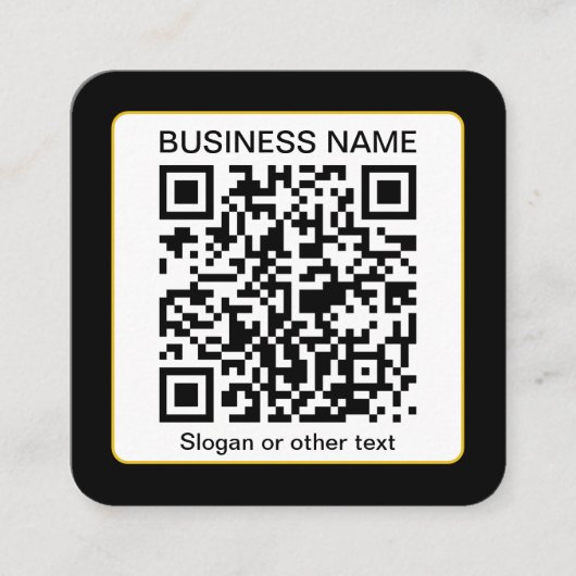 Carte De Visite Carré Code QR numérisable modifiable + votre nom d'entre (Devant)