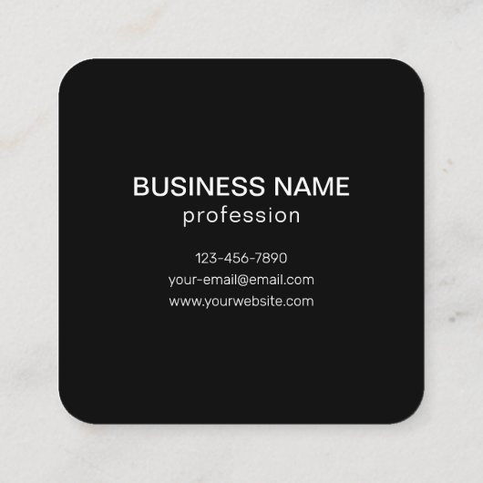 Carte De Visite Carré Code QR numérisable modifiable + votre nom d'entre (Dos)