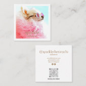 Carte De Visite Carré Code QR numérisable photo cadre moderne (Devant / Derrière)