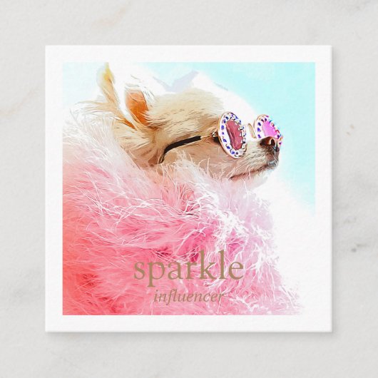 Carte De Visite Carré Code QR numérisable photo cadre moderne (Devant)