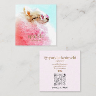 Carte De Visite Carré Code QR numérisable photo personnalisé