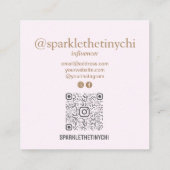 Carte De Visite Carré Code QR numérisable photo personnalisé (Dos)