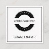 Carte De Visite Carré Code QR numérisé moderne numérique noir et blanc (Devant)