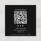 Carte De Visite Carré Code QR officiel du logo élégant (Dos)