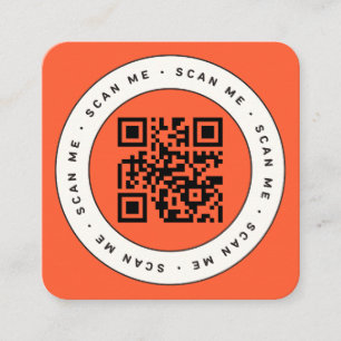 Carte De Visite Carré Code QR Personnalisé