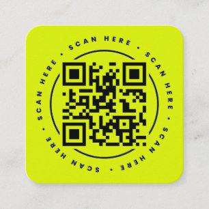 Carte De Visite Carré Code QR Personnalisé