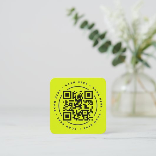 Carte De Visite Carré Code QR Personnalisé (Debout devant)