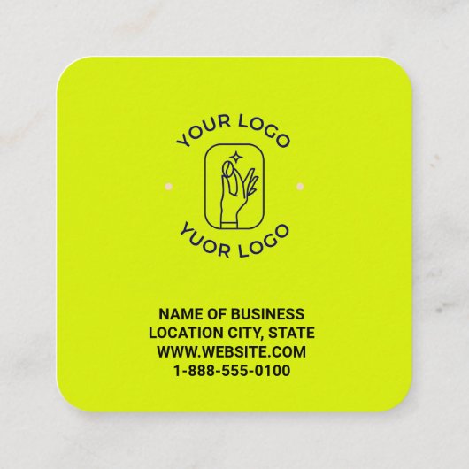 Carte De Visite Carré Code QR Personnalisé (Dos)