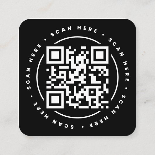 Carte De Visite Carré Code QR Personnalisé (Dos)