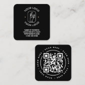Carte De Visite Carré Code QR Personnalisé (Devant / Derrière)