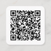 Carte De Visite Carré Code QR personnalisé avec heures d'ouverture (Devant)