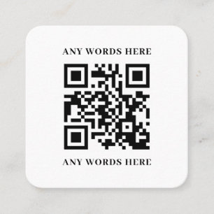 Carte De Visite Carré Code QR personnalisé noir élégant avec logo