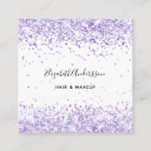 Carte De Visite Carré Code qr photo de profil blanc violet (Devant)