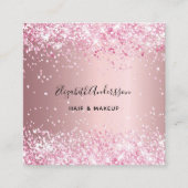 Carte De Visite Carré Code qr photo de profil rose vif (Devant)