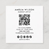 Carte De Visite Carré Code QR photo de style girly (Dos)